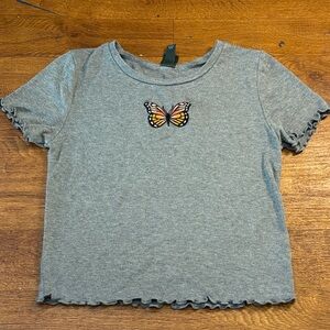 Wild Fable Gray Kids Tee with Butterfly Design